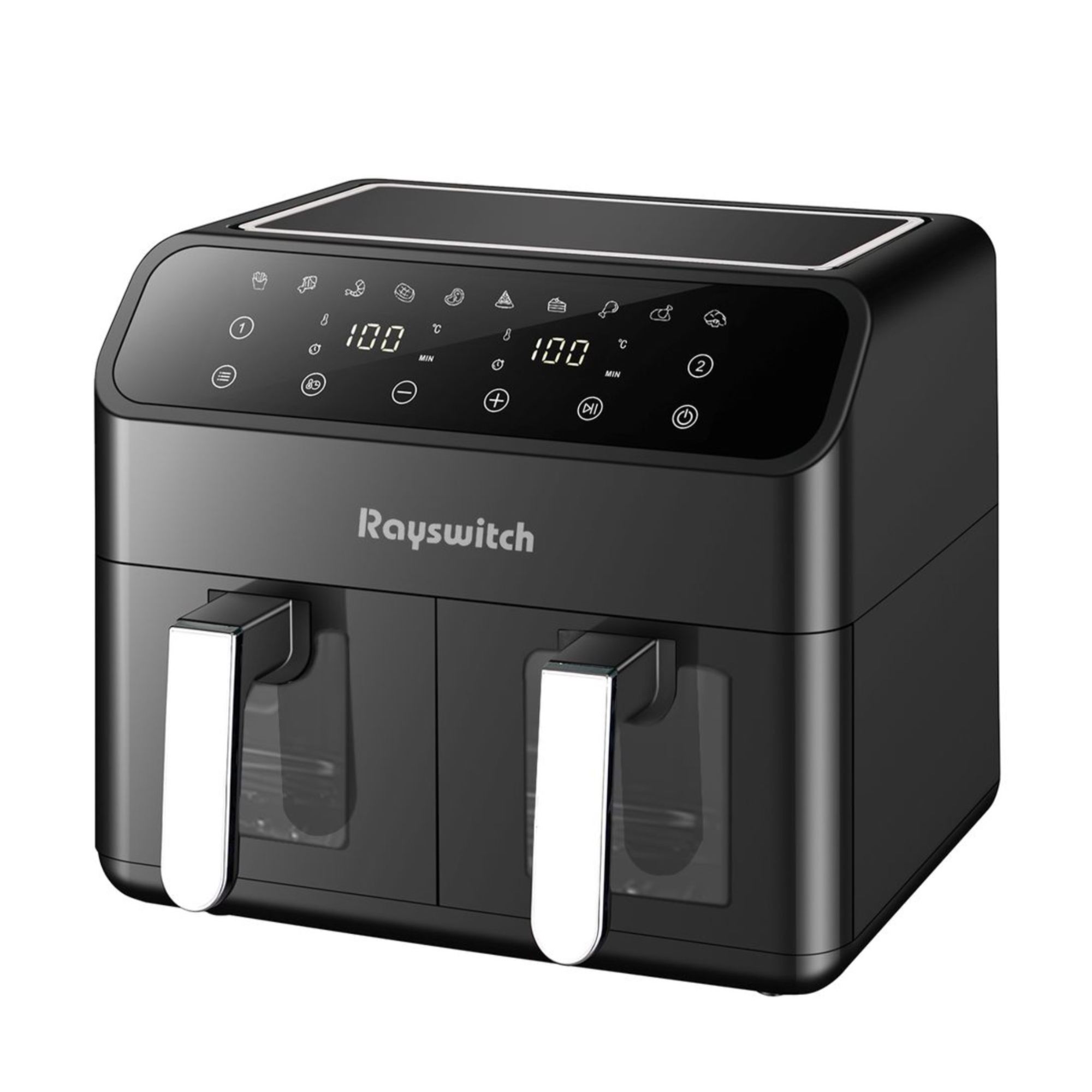 Rayswitch black dual-basket air fryer